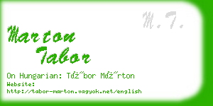 marton tabor business card